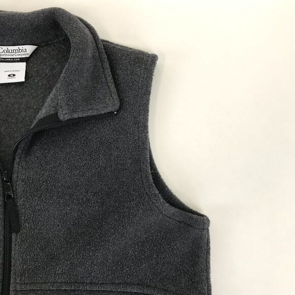 Columbia Full Zip Fleece Vest Women’s Size Medium Gray Pockets Outdoor Winter - Picture 7 of 13